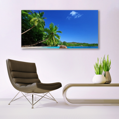 Slika na platnu Palm trees beach landscape