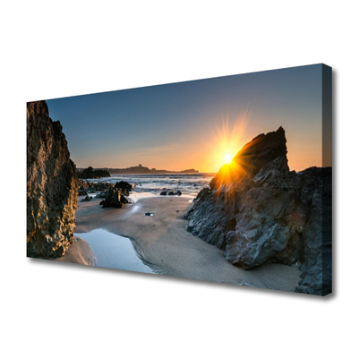 Slika na platnu Rock beach sun landscape