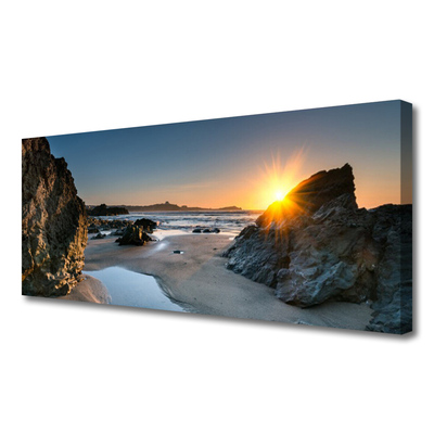 Slika na platnu Rock beach sun landscape