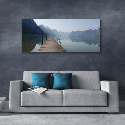 Slika na platnu Pier lake mountains landscape