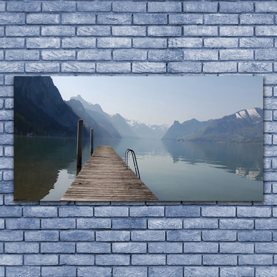 Slika na platnu Pier lake mountains landscape