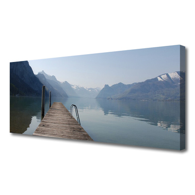 Slika na platnu Pier lake mountains landscape