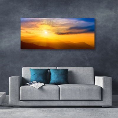 Slika na platnu Mountain sun oblaki landscape