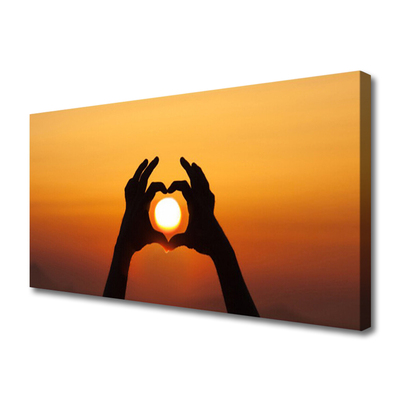 Slika na platnu Roke heart ljubezen sun