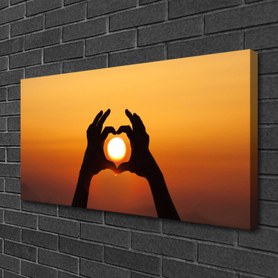 Slika na platnu Roke heart ljubezen sun