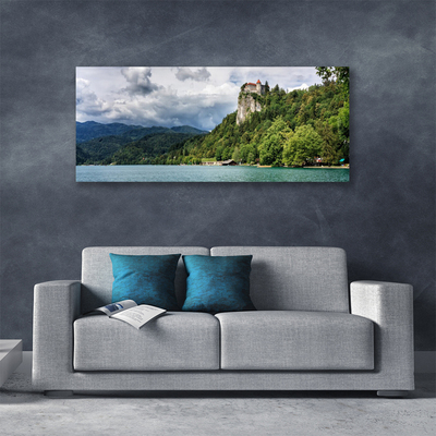 Slika na platnu Grad v gorah forest landscape