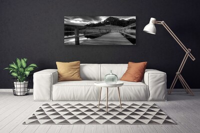 Slika na platnu Pier black and white lake