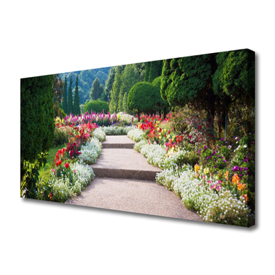 Slika na platnu Cvetje garden park stopnice