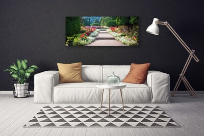 Slika na platnu Cvetje garden park stopnice