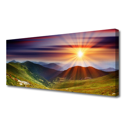 Slika na platnu Sunset mountain landscape