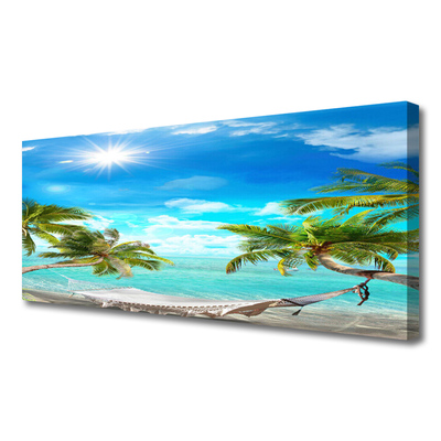 Slika na platnu Tropical palme hammock beach