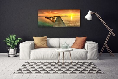 Slika na platnu Sun landscape morje most