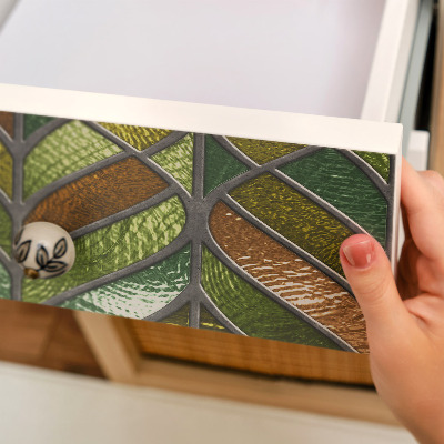 Samolepilna tapeta za pohištvo Listi iz vitraža