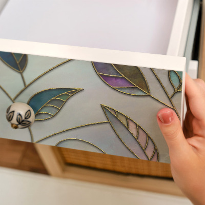 Samolepilna tapeta za pohištvo Listi iz vitraža