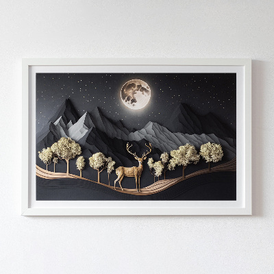 Slika iz maha Jelen med polno luno