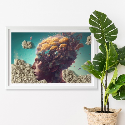 Slika iz maha Moški z glavo v oblakih