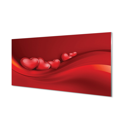 Slika na steklu Rdeče srce ozadje