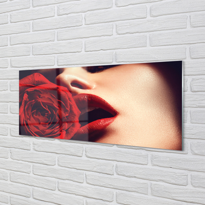Slika na steklu Rose ženska usta