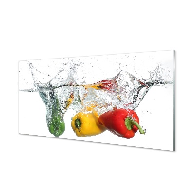 Slika na steklu Barvne papriko v vodi