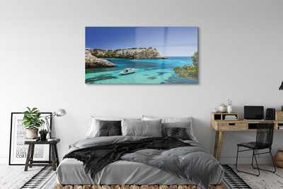 Steklena slika Španija cliffs morske obale