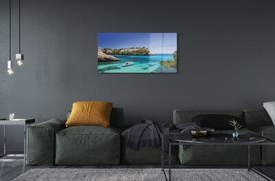 Steklena slika Španija cliffs morske obale