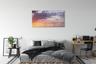 Slika na steklu Oblaki letala nebo luč
