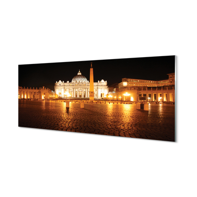 Steklena slika Rim bazilika trg ponoči