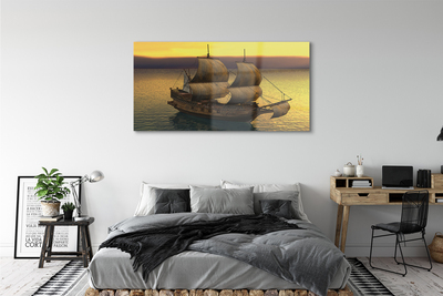 Slika na steklu Rumena nebo morje ladja