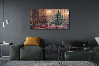 Steklena slika Darila božič drevo dekoracijo plošče