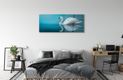 Steklena slika Swan v vodi