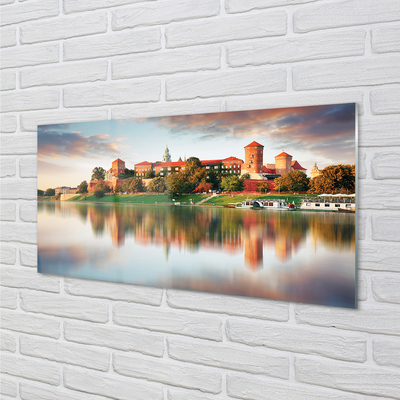 Steklena slika Krakov grad reka