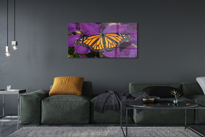Steklena slika Pisane metulj rože
