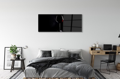 Slika na steklu Črno ozadje s kozarcem vina