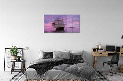 Slika na steklu Purple nebo morje ladja