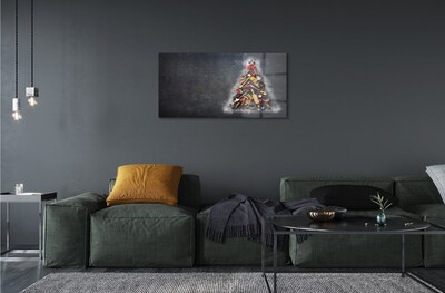 Steklena slika Božično drevo okraski