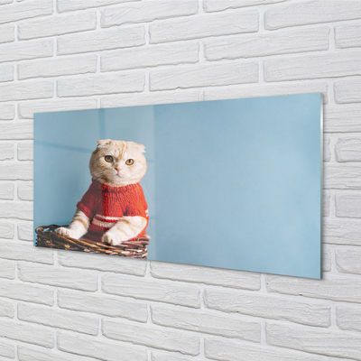 Steklena slika Sedi mačka