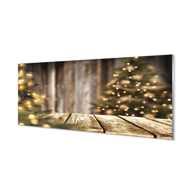 Steklena slika Deske za božična drevesa luči