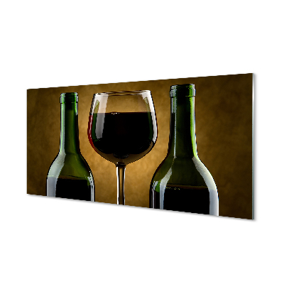 Slika na steklu 2 steklenici vina stekla