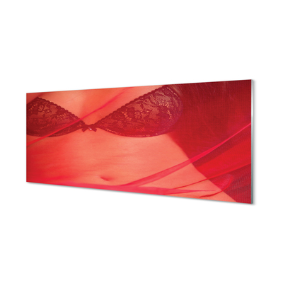 Slika na steklu Ženska v rdečem tila