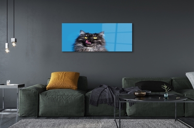 Steklena slika Oblizujący mačka