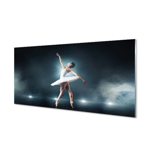 Steklena slika Beli balet obleka ženska