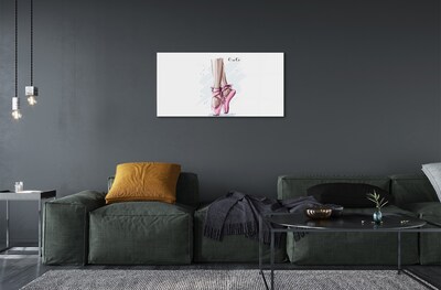 Steklena slika Roza balet čevlje