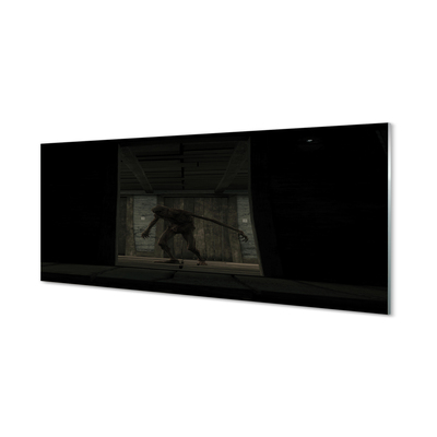 Steklena slika Zombie temno stavbe