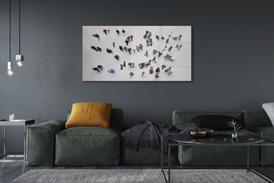 Steklena slika Ljudje ptičji let