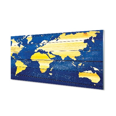 Steklena slika Zemljevid na modrih desk