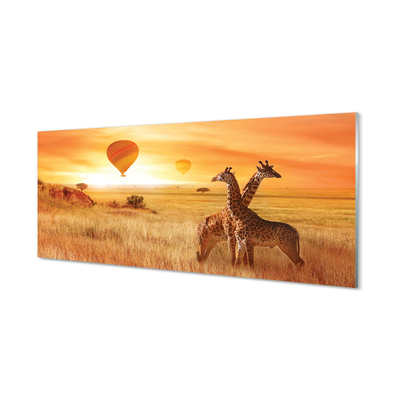 Steklena slika Baloni nebo žirafa