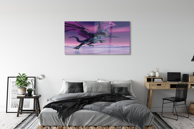 Steklena slika Dragon barvita nebo
