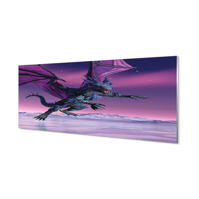 Steklena slika Dragon barvita nebo