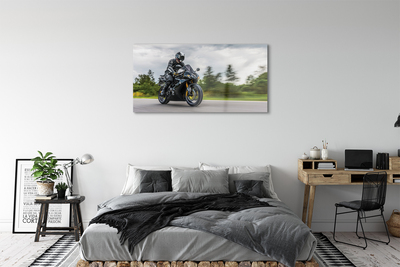 Slika na steklu Motorcycle cestni oblaki nebo
