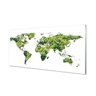 Steklena slika Zemljevid zelene trave